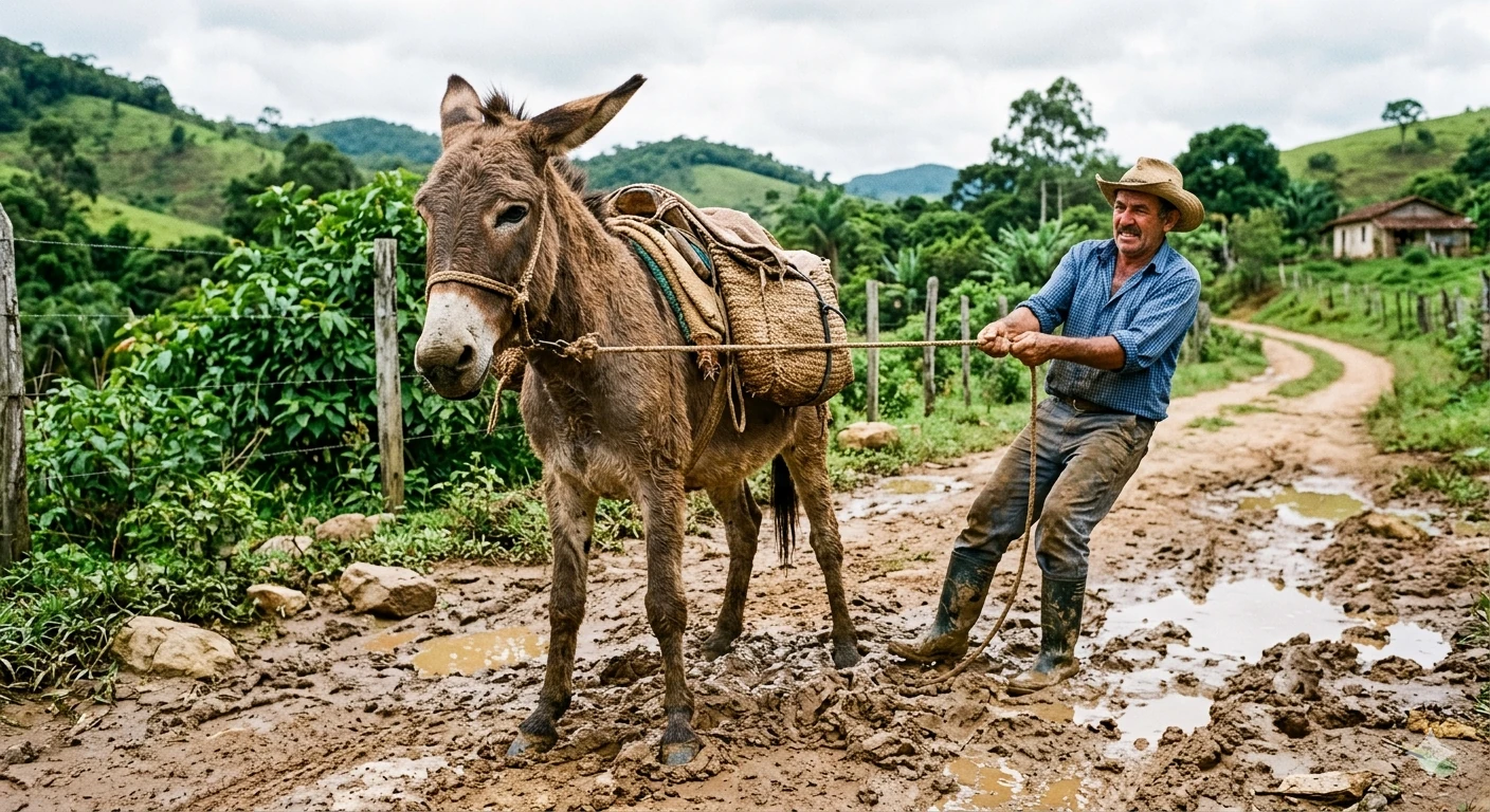 Um burro empacado