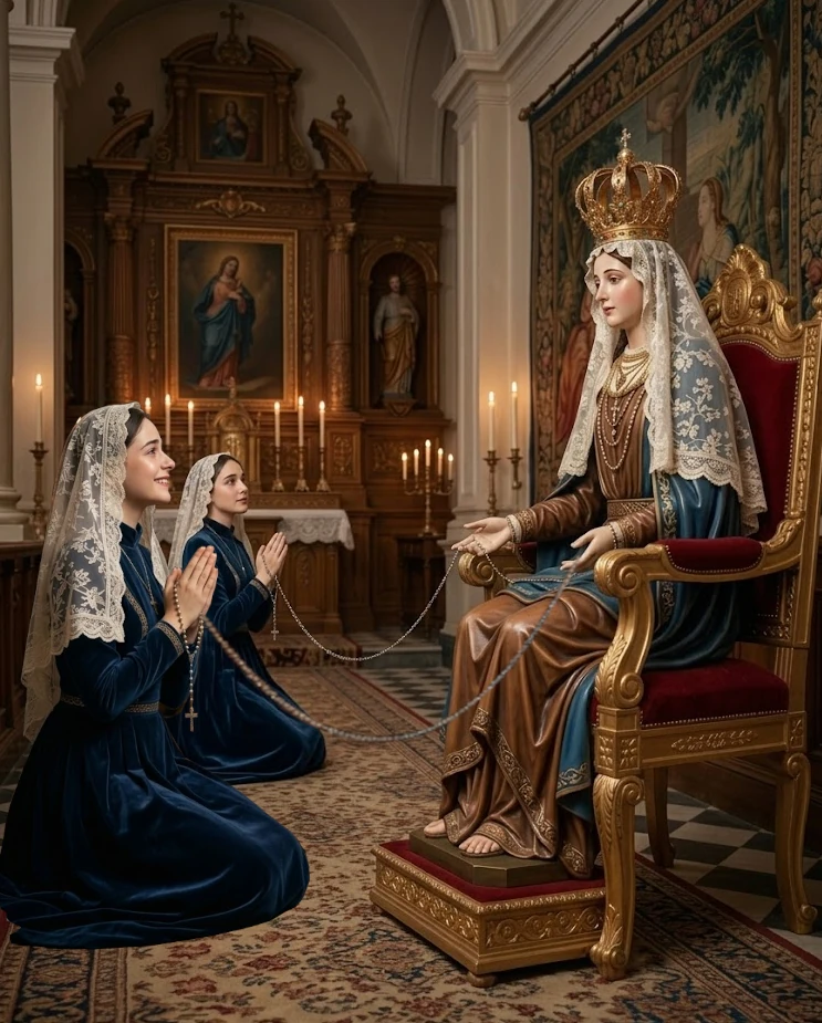 Duas moças devotas e escravas de Nossa Senhora
